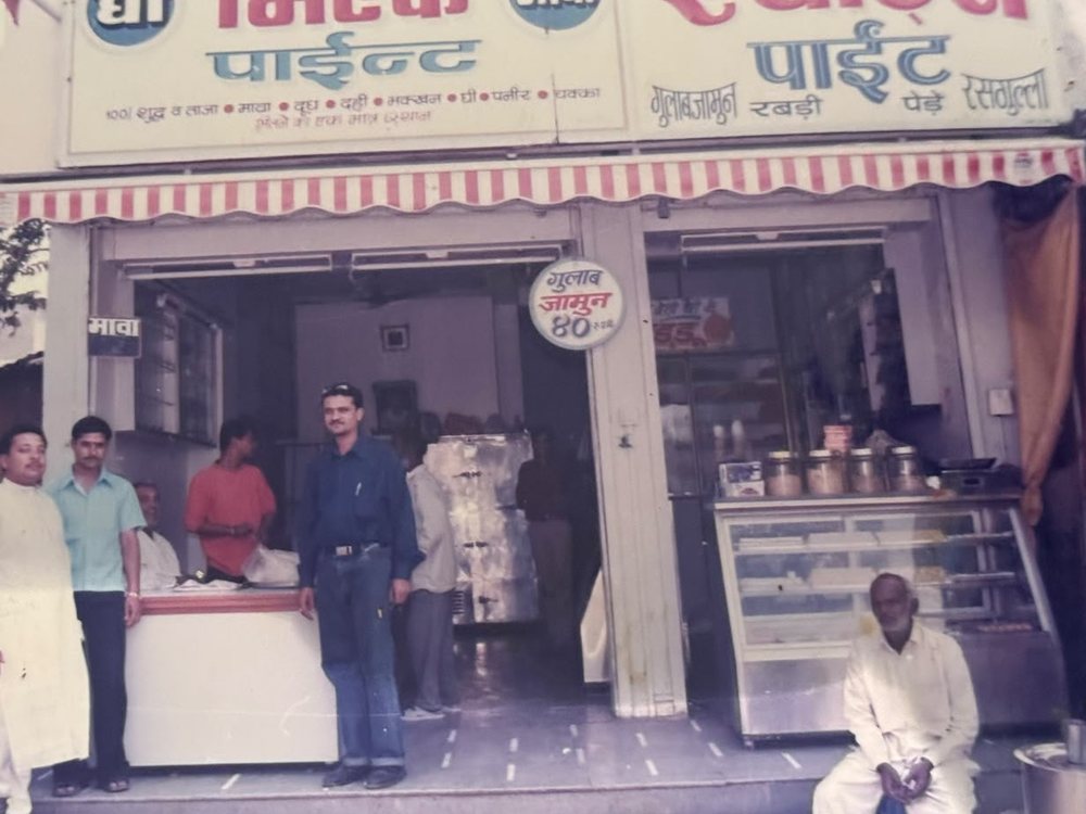 The original Milk Point dairy shop in Indore