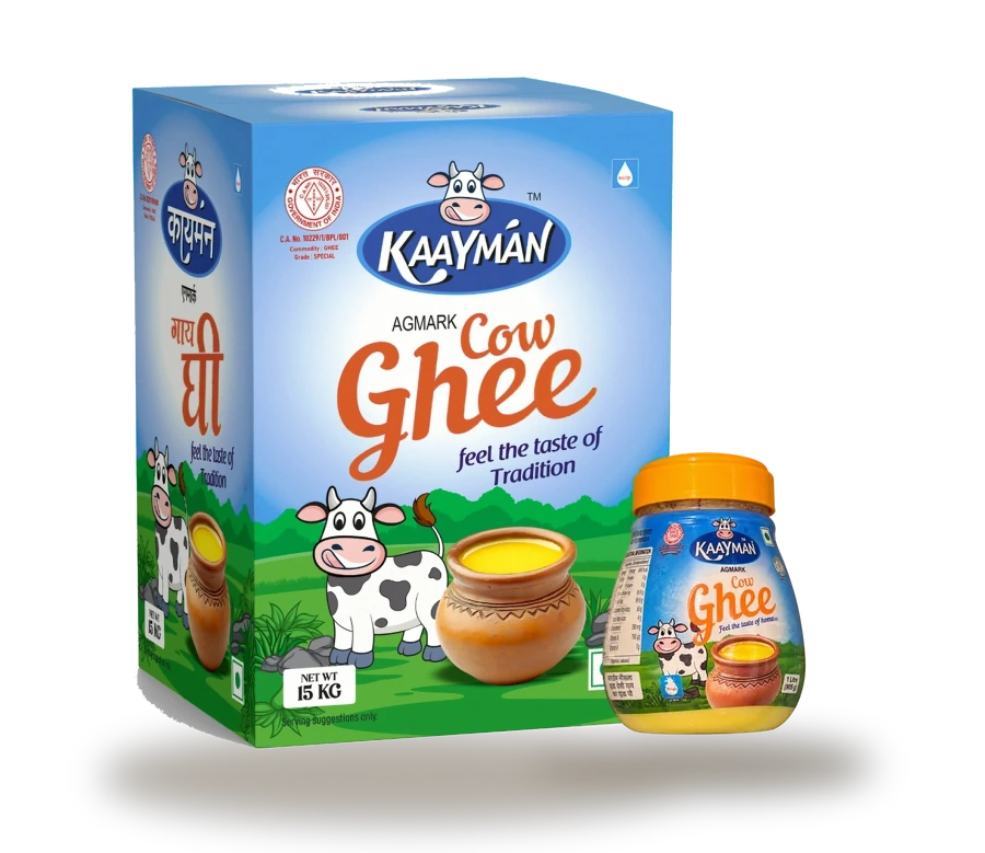 Kaayman Cow Ghee 15 kg tin with the 1 litre jar
