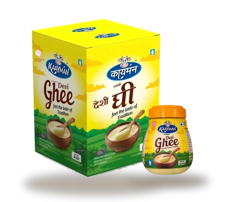 Kaayman Desi Ghee 15 kg tin with the 1 litre jar